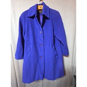 Vintage Kristen Blake Purple/Blue Wool Coat USA Made Union Tag Mid Length  XS